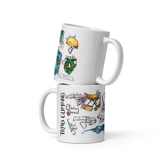 Trad Rock Climbing Ceramic Mug