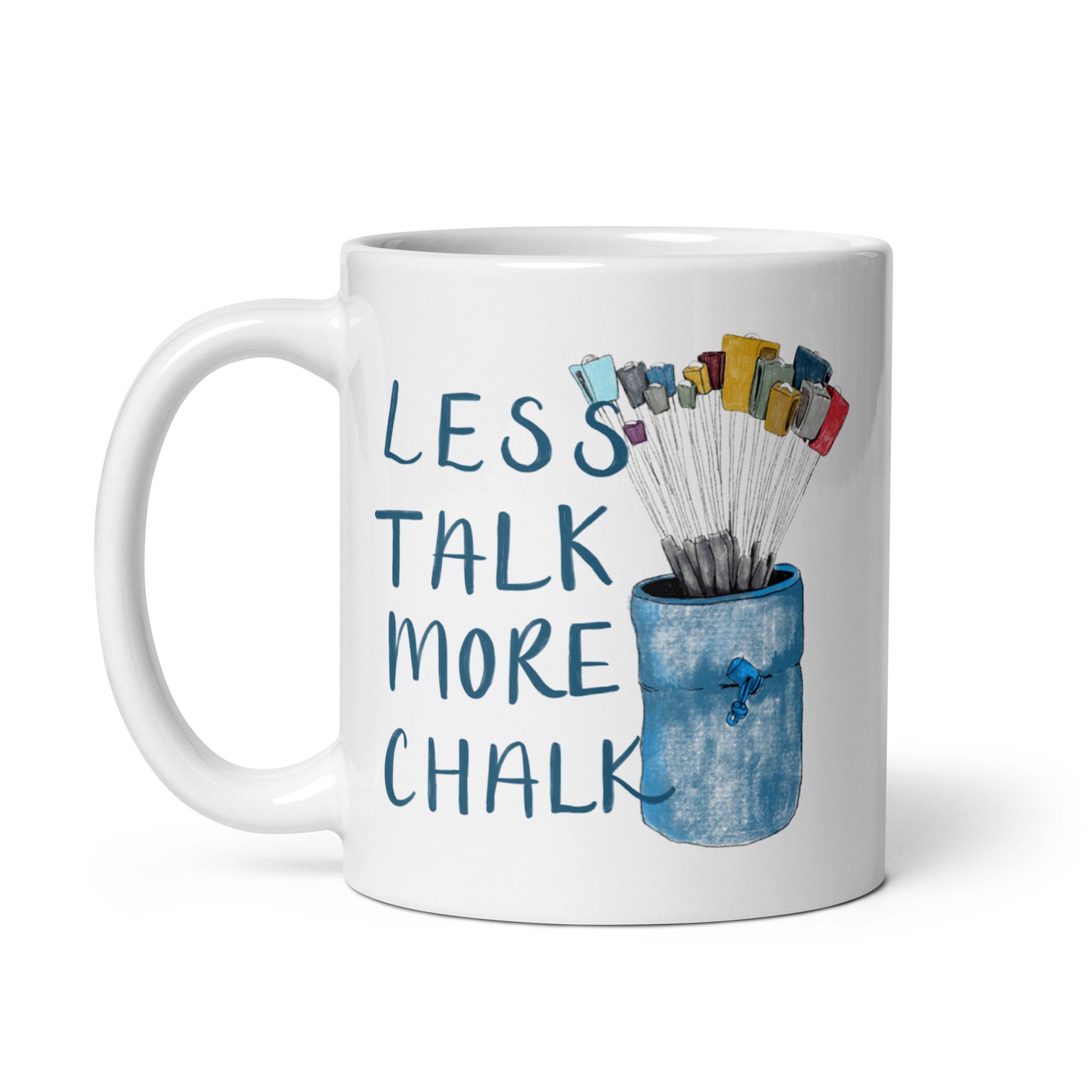 Less Talk, More Chalk Climbing Pun Ceramic Mug