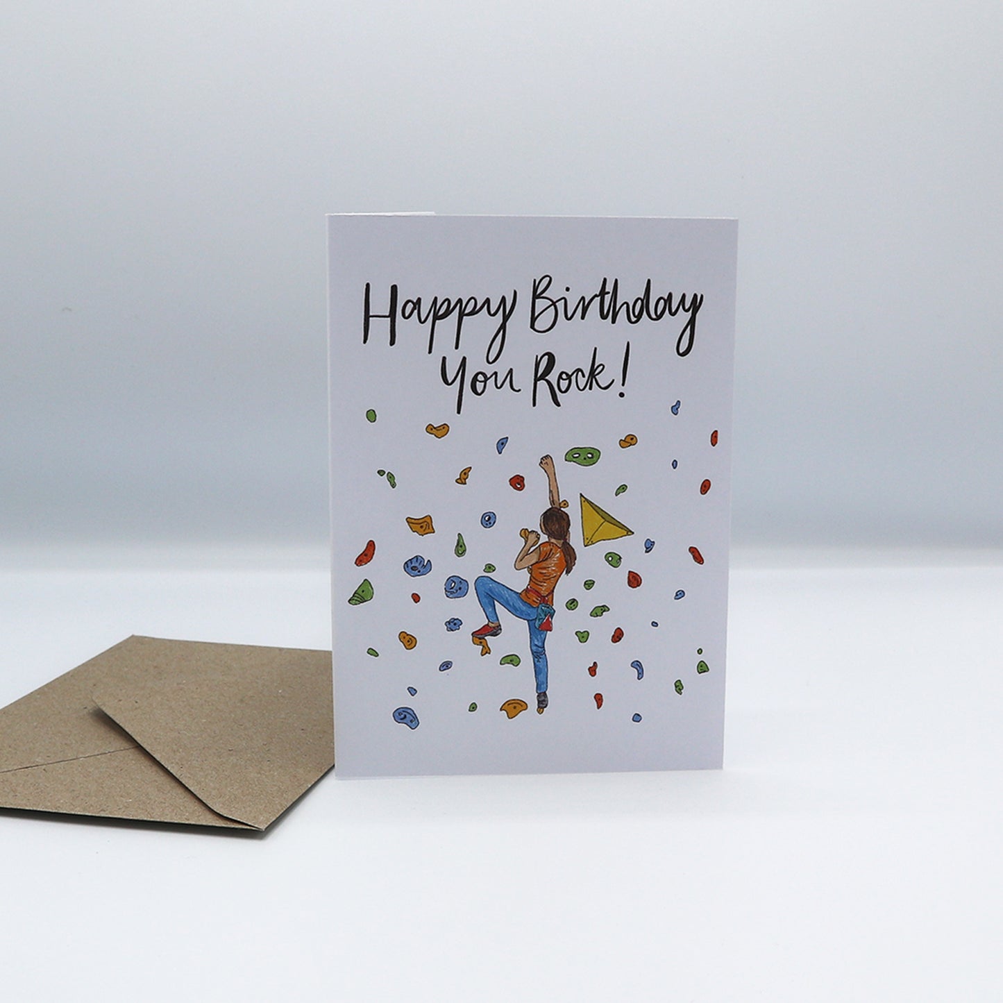 Rock Climbing Female Birthday Card