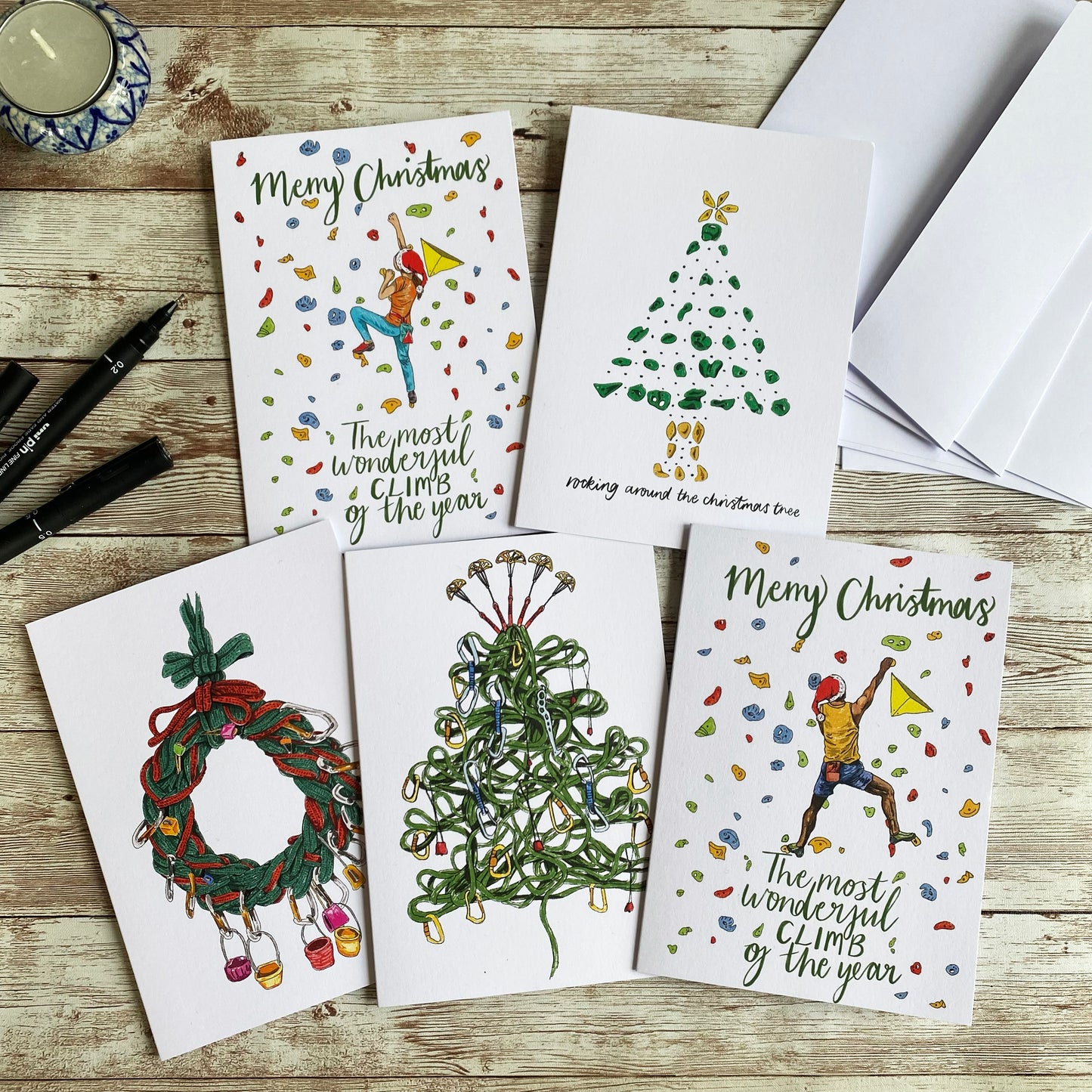 Climbing Christmas Card Set