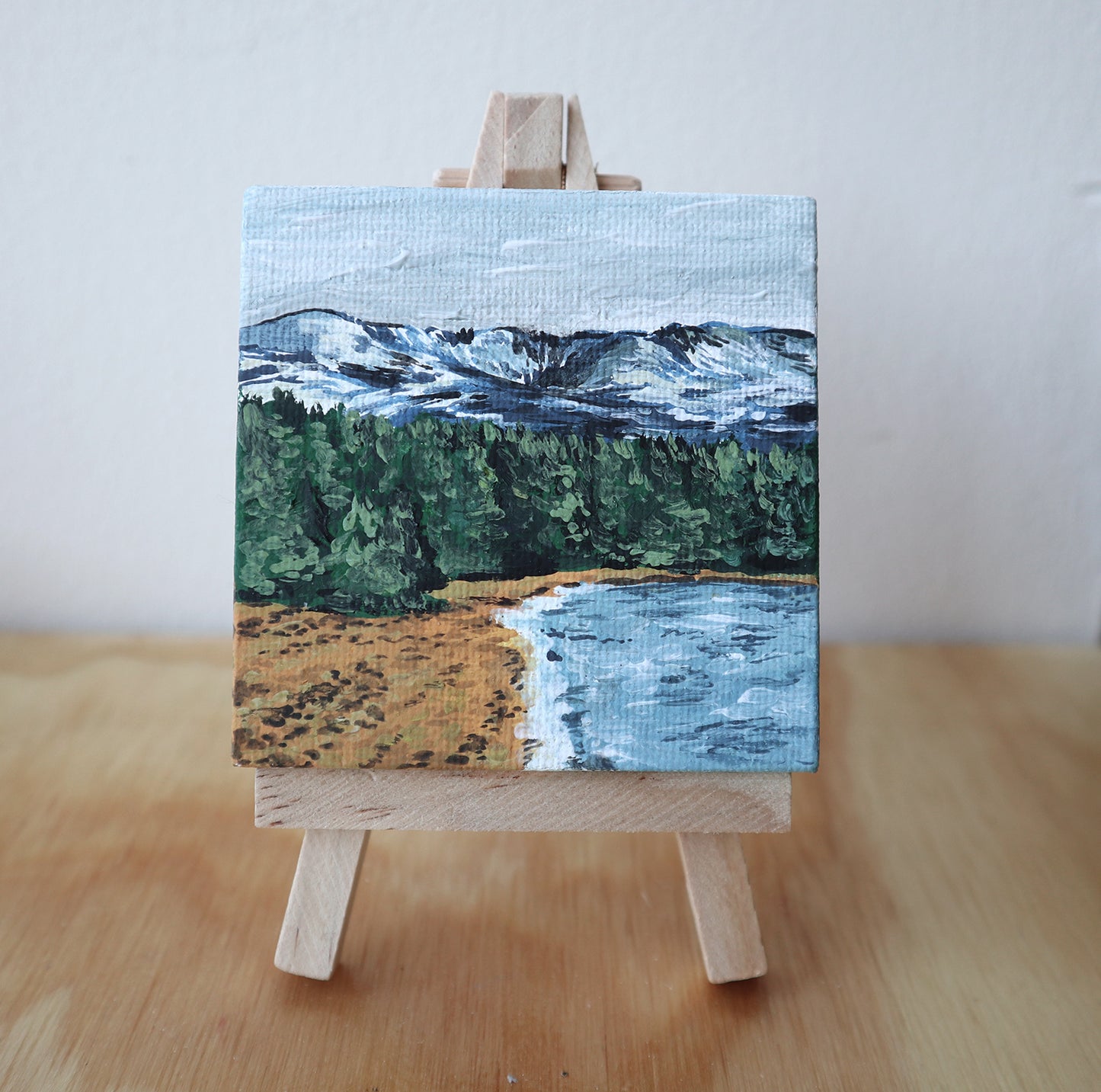 Day 43 - 7x7cm Mini Canvas - Loch Morlich