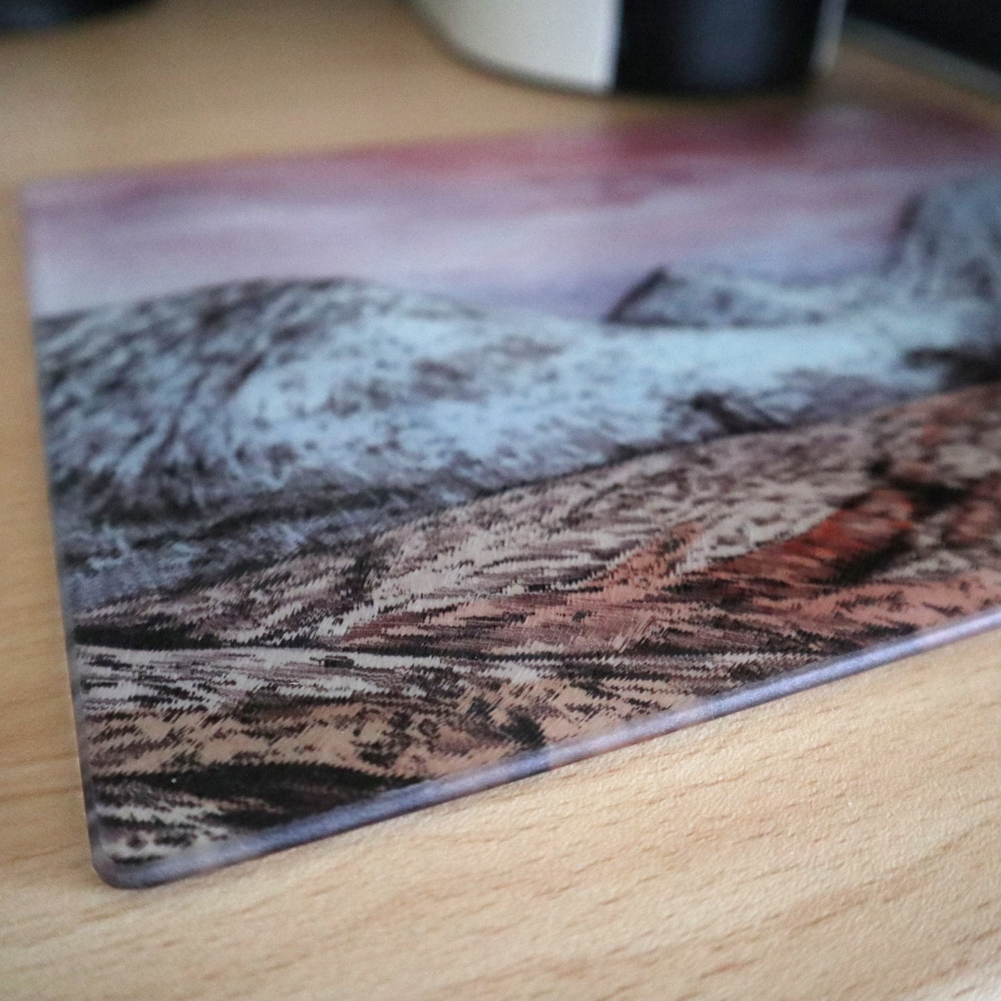 Glass Chopping Board Wintery Mamores