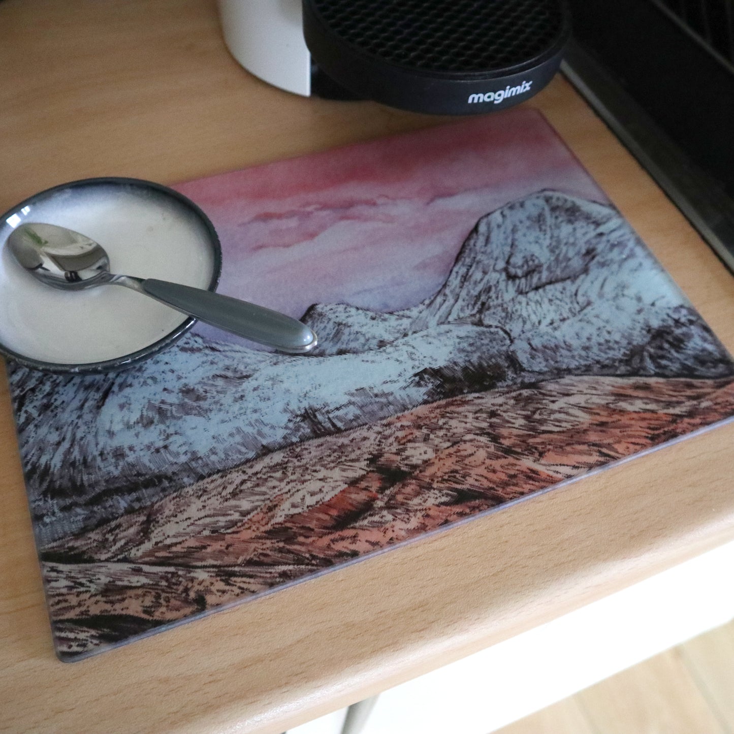 Glass Chopping Board Wintery Mamores