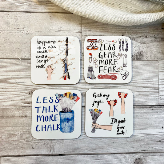 Rock Climbing Pun Coaster Set