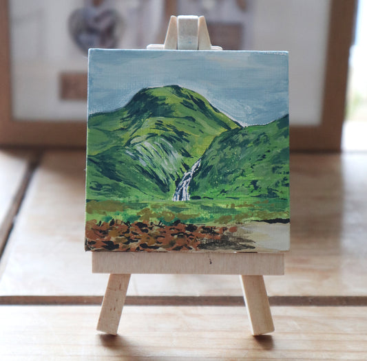 Day 28 - 7x7cm Mini Canvas - Steall Falls