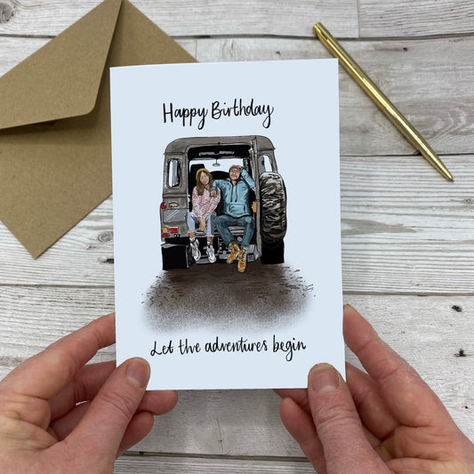 Happy Birthday Let the adventures Begin Greeting Card