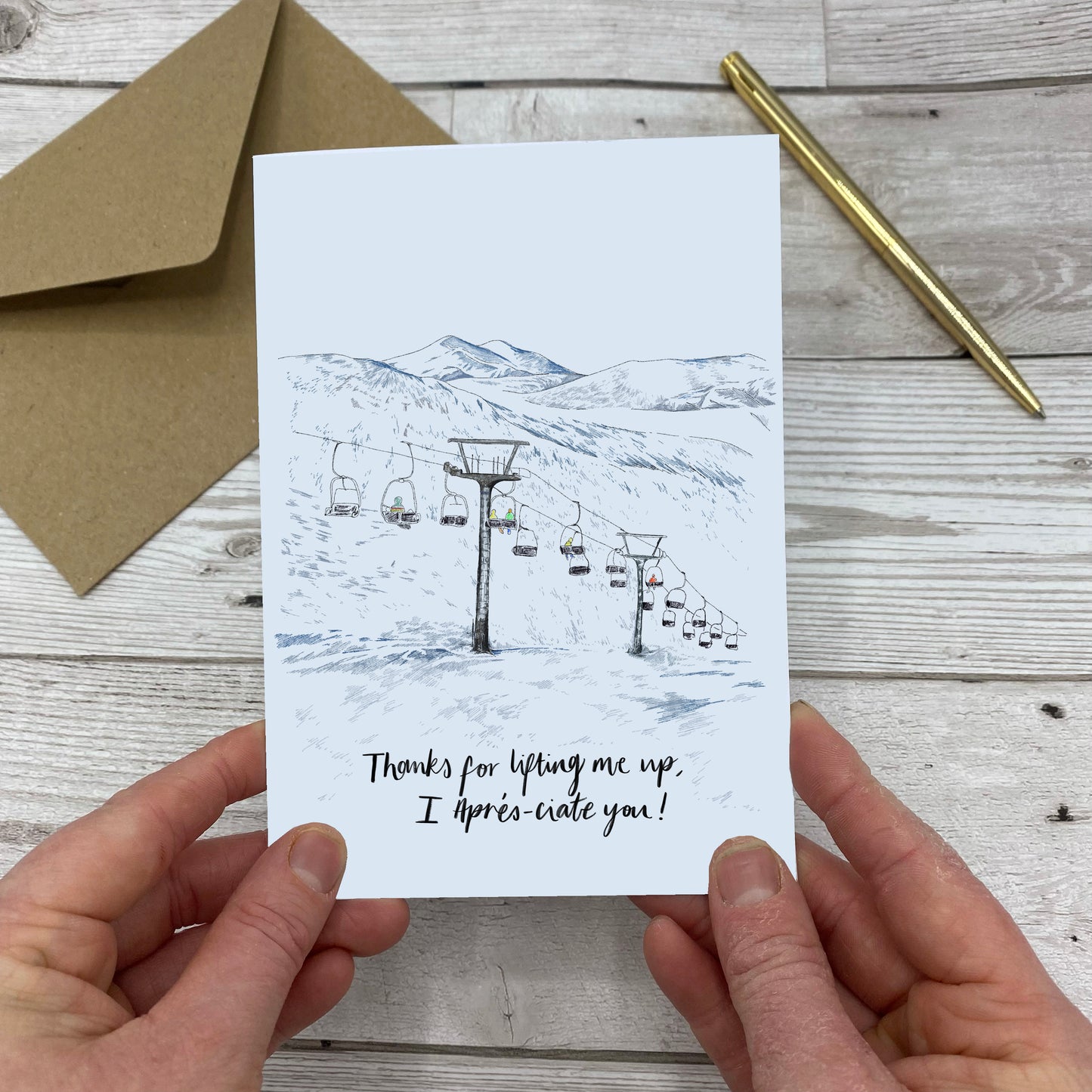 'I Après-ciate You' Skiing Greeting Card