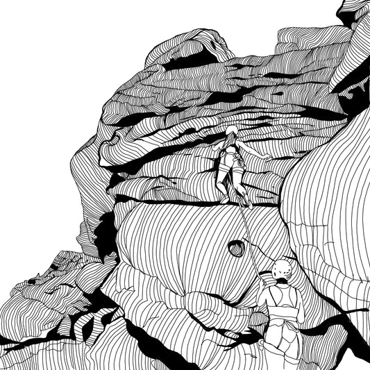 Custom Rock Climbing Digital Pen Drawing