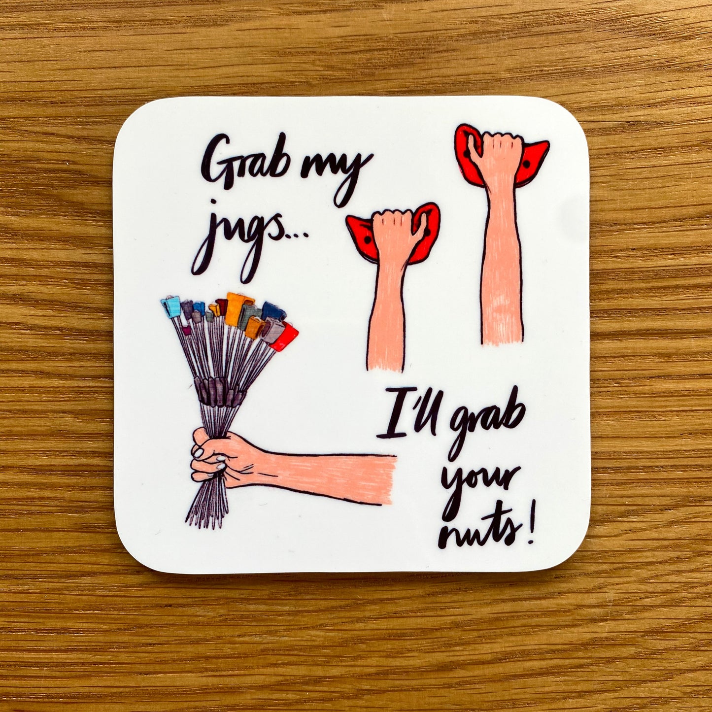 Rock Climbing Pun Coaster Set