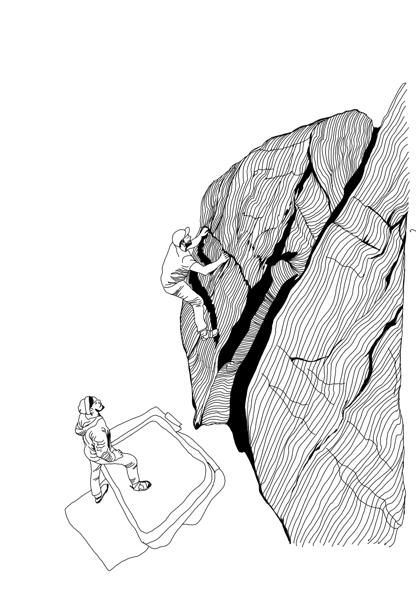 Custom Rock Climbing Digital Pen Drawing