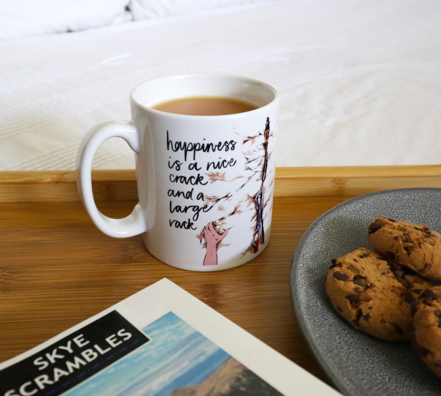 Happiness Is A Large Crack Climbing Pun Ceramic Mug