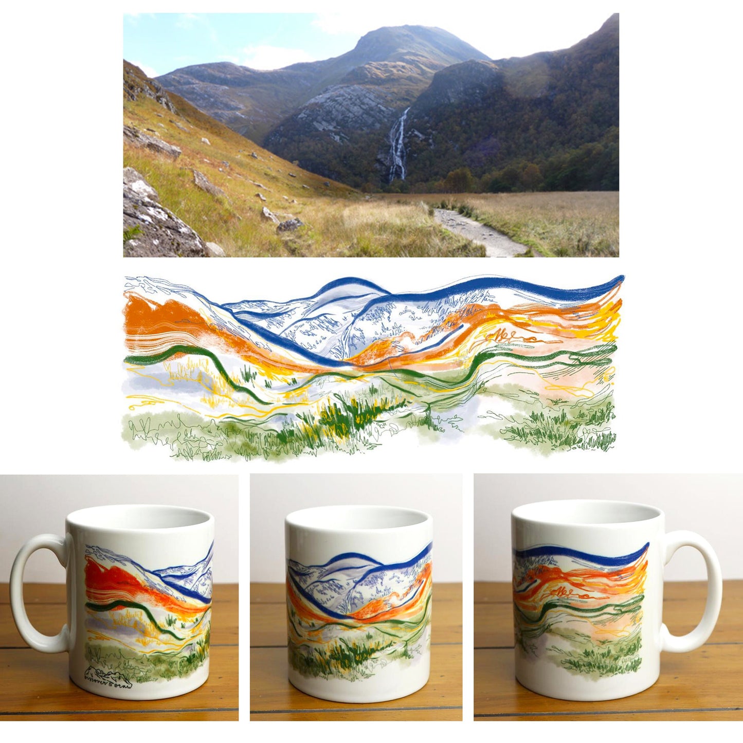 Steall Falls Mountain Ceramic Mug