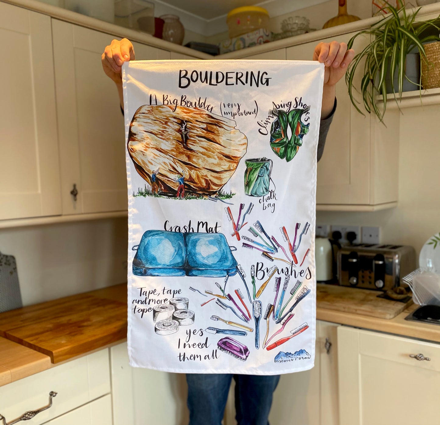 Bouldering Tea Towel