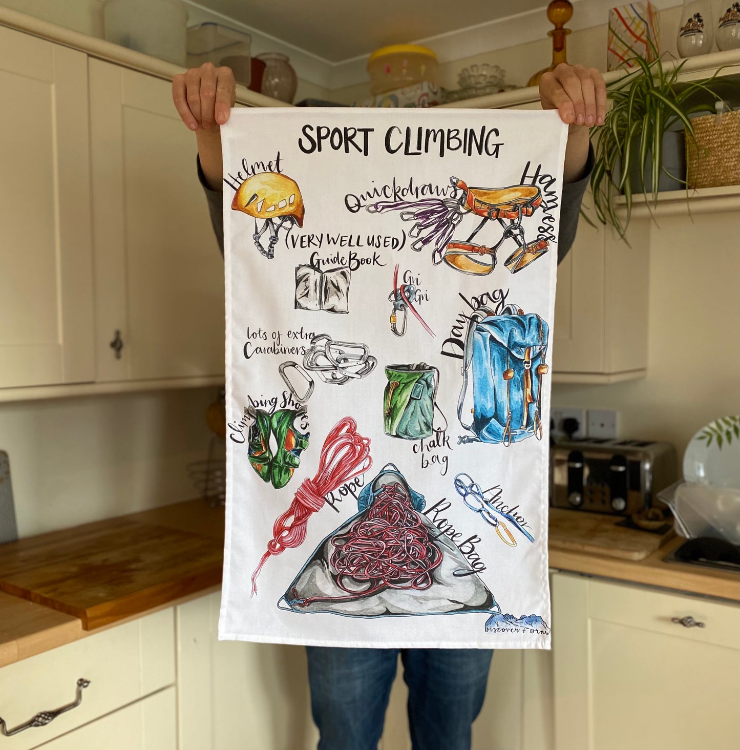 Sport Climbing Tea towel