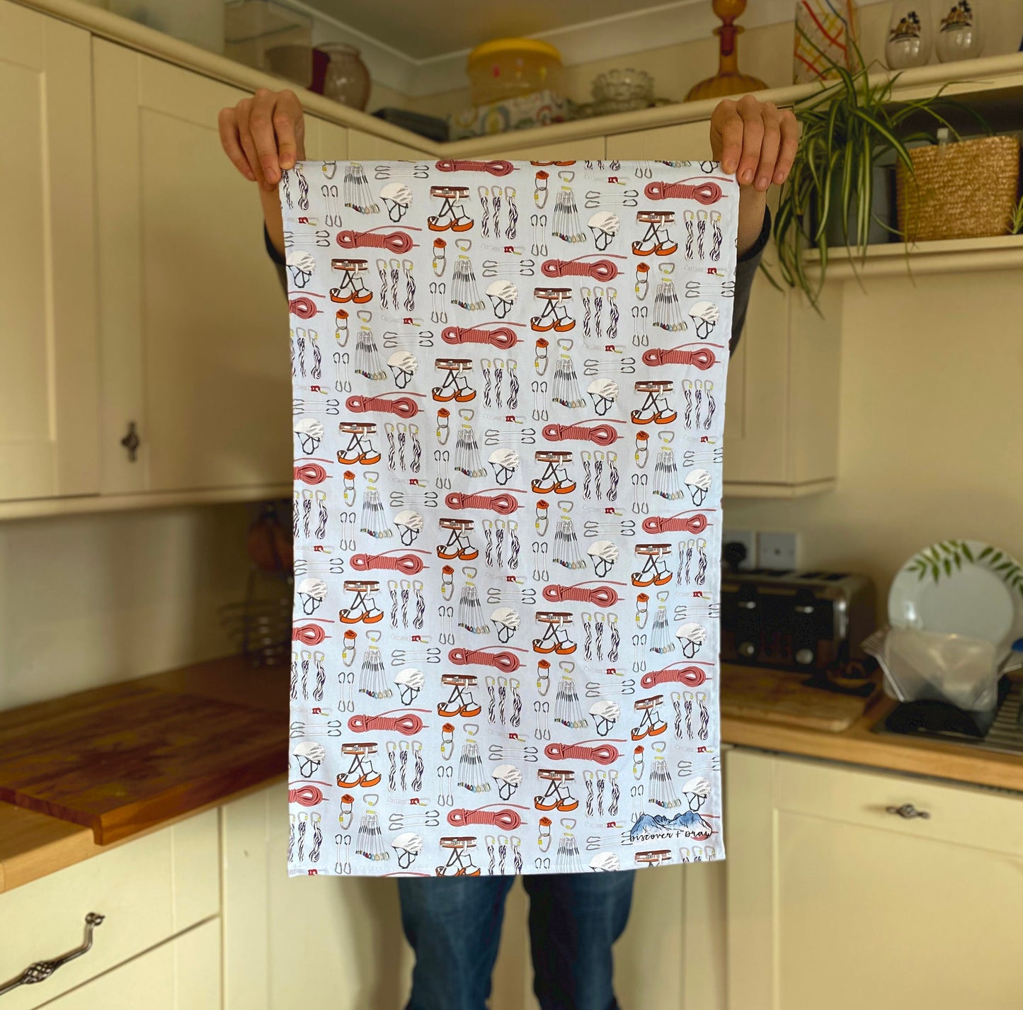 Rock Climbing Tea towel