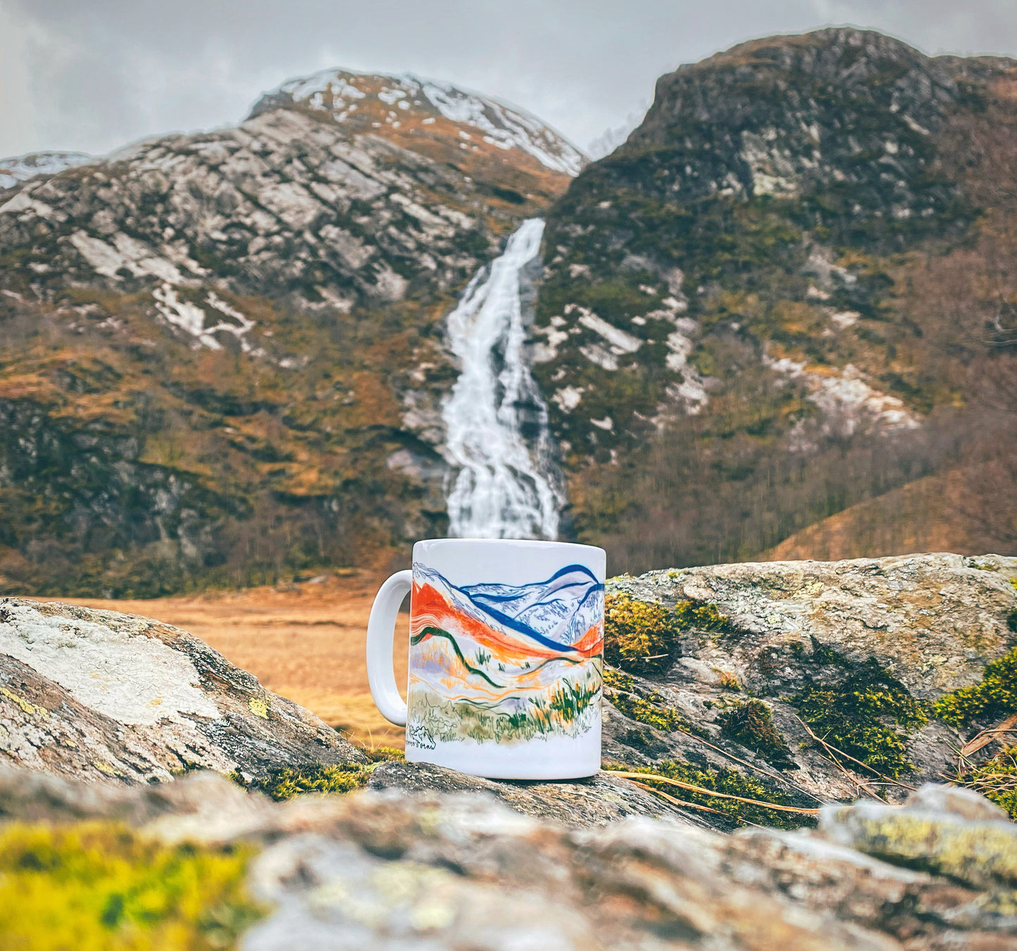 Steall Falls Mountain Ceramic Mug