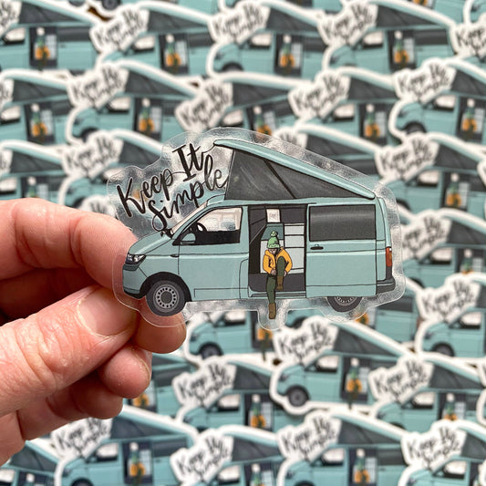 Keep It Simple Van Life Vinyl Transparent Sticker