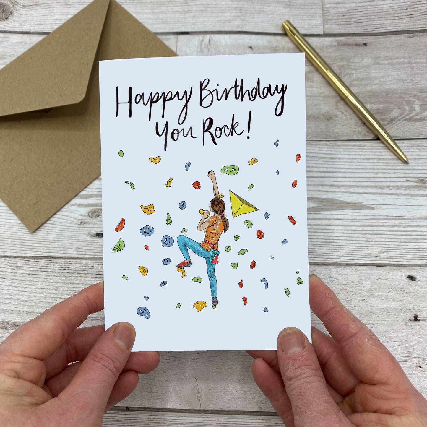 Rock Climbing Female Birthday Card